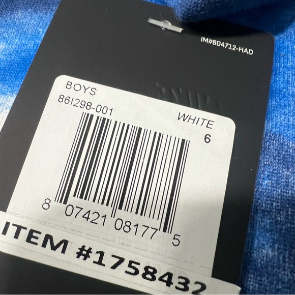 NWT Nike Club Fleece Blue white Tie dye Hoodie size 6 front pocket swoosh logo - Picture 6 of 6